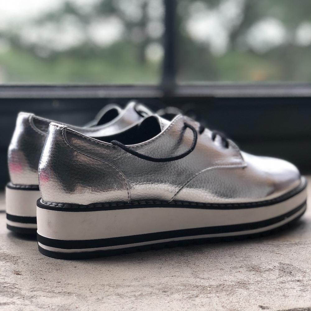 Women's Silver Platform Shoes